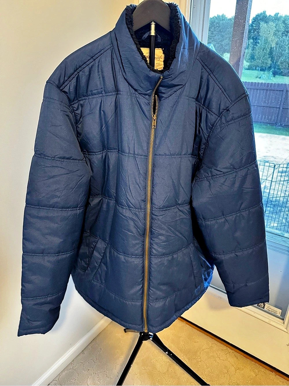 Weatherproof Vintage Men's Fleece Lined Puffer Jacket Blue XL